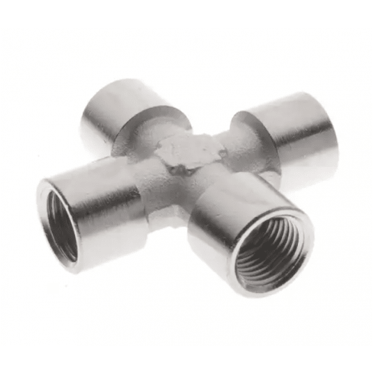 Czwórnik gwintowany WWWW 4 x G 1/8 GW, mosiądz niklowany -zdjęcie numer 1