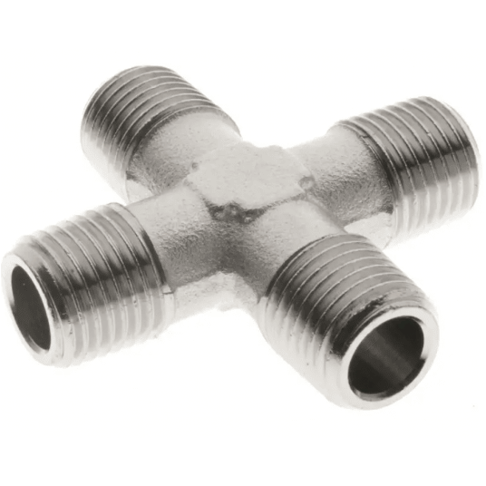 Czwórnik gwintowany ZZZZ 4 x G 1/2 GZ, mosiądz nikowany -zdjęcie numer 1