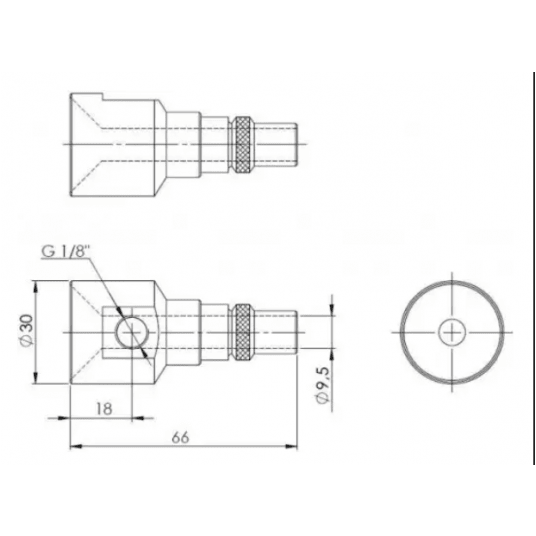 Dysza Transwektorowa aluminiowa 1/8" -zdjęcie numer 2
