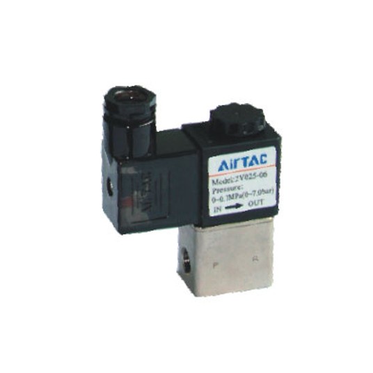 Elektrozawór 2/2 NC AirTAC 2V025 G 1/8" 12 V DC — sterowany bezpośrednio, 2V02506FG -zdjęcie numer 1