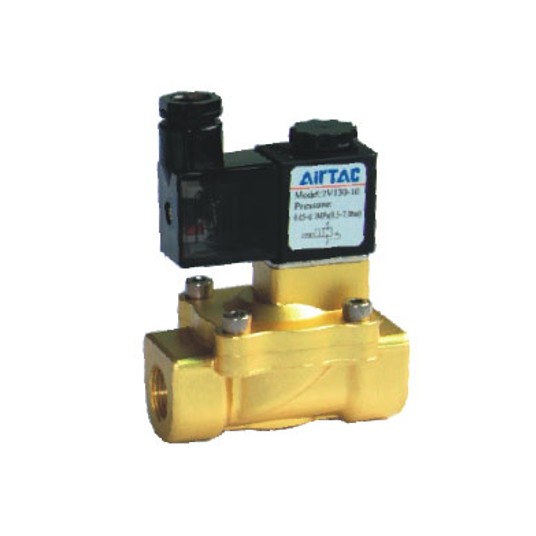 Elektrozawór 2/2 NC AirTAC 2V130 G 3/8" 12 V DC — z pilotem wewnętrznym, 2V13010FG -zdjęcie numer 1