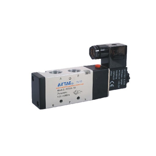 Elektrozawór 5/2 monostabilny AirTAC 4V310-08 G 1/4" 220 V AC, pilot zewnętrzny — 4V31008AG-W -zdjęcie numer 1