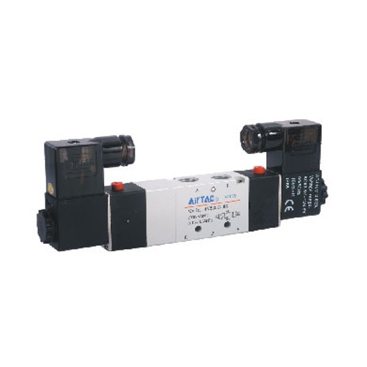 Elektrozawór 5/3 środek zamknięty AirTAC 4V230C-06 G 1/8" bez cewki, pilot zewn. — 4V230C06G-X0-W -zdjęcie numer 1