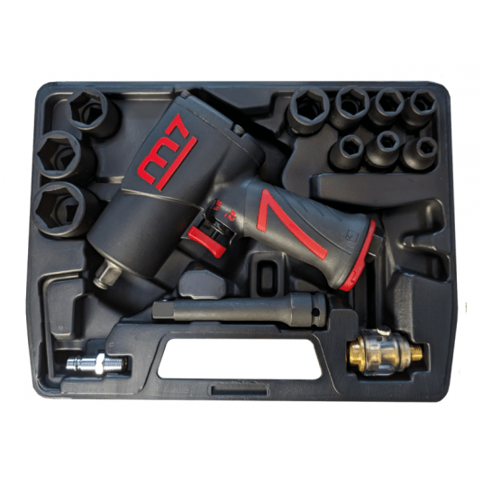 Klucz udarowy pneumatyczny w walizce z nasadkami 1/2" 1564Nm Mighty Seven M7 NC-4277QKIT -zdjęcie numer 1