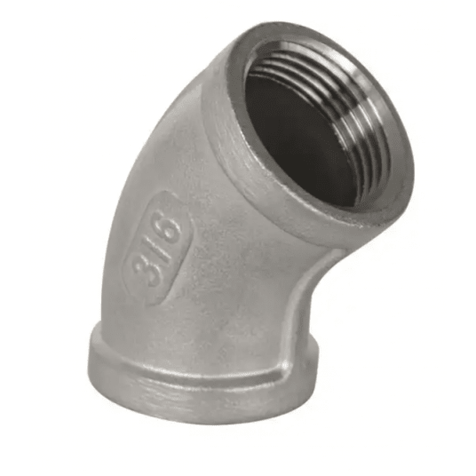 Kolanko gwintowane nierdzewne 45°, G 1/8 GW, stal 316 -zdjęcie numer 1