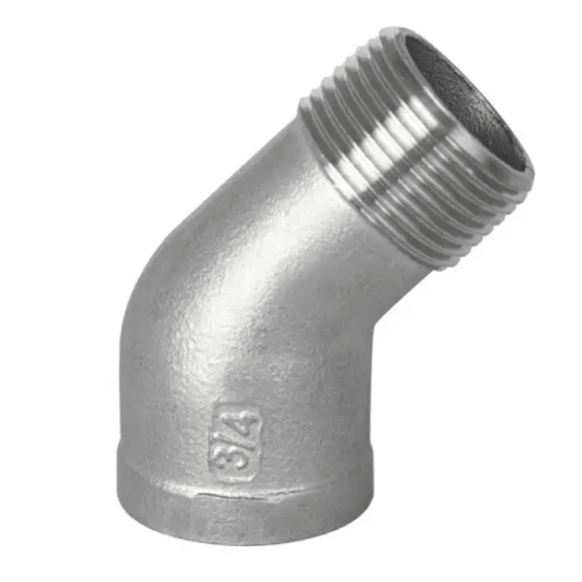 Kolanko gwintowane nierdzewne 45 stopni G 1 GW/GZ, stal 316 -zdjęcie numer 1