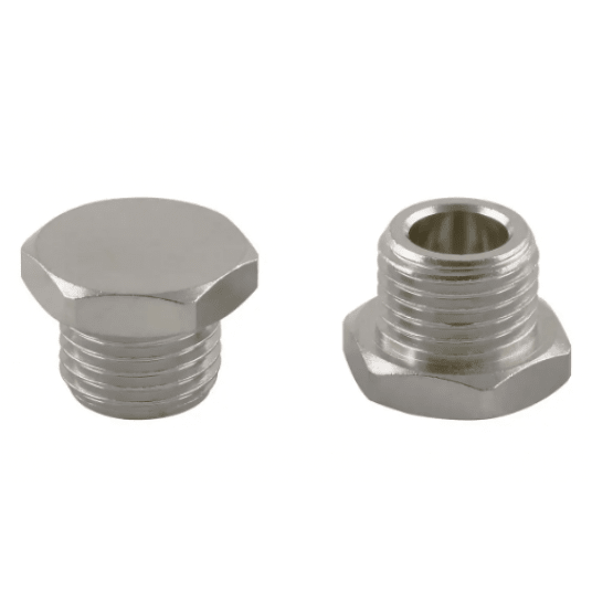 Korek gwintowany 6-kątny G 1/4 GZ, mosiądz niklowany -zdjęcie numer 1