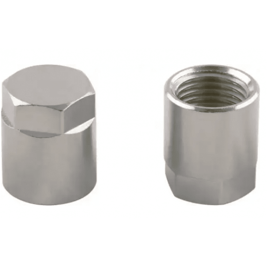 Korek gwintowany z nakrętką G 3/8 GW, mosiądz niklowany -zdjęcie numer 1