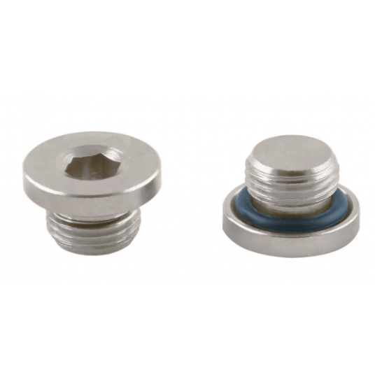 Korek gwintowany z oringiem G 3/8 GZ, pod imbus, mosiądz niklowany -zdjęcie numer 1