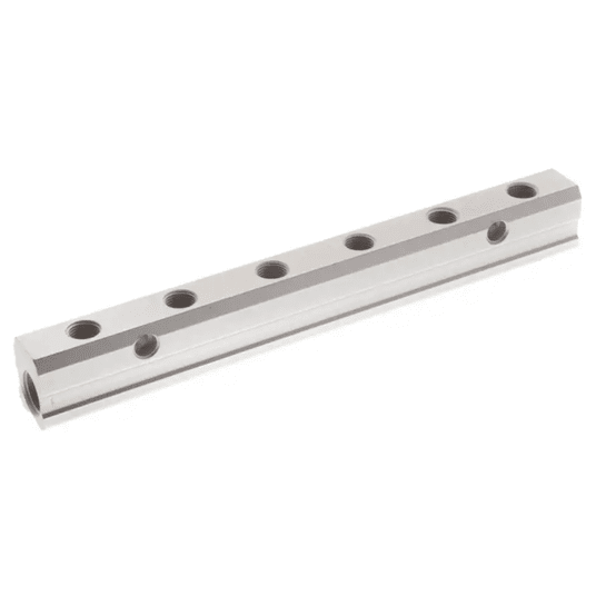 Listwa rozdzielająca gwintowana aluminiowa, kolektor 2 x G 1/2 GW - 5 x G 3/8 GW -zdjęcie numer 1