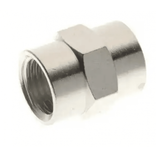 Mufa G 1/8 GW, gwint wewnętrzny, mosiądz niklowany -zdjęcie numer 1