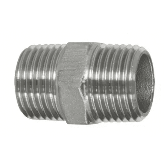 Nypel 3/8" ze stali nierdzewnej AISI 316 do 10 bar, gwint stożkowy BSPT -zdjęcie numer 1