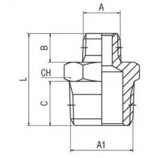 Nypel redukcyjny nierdzewny R 1 1/2 GZ - R 3/4 GZ, stal 316 -zdjęcie numer 2