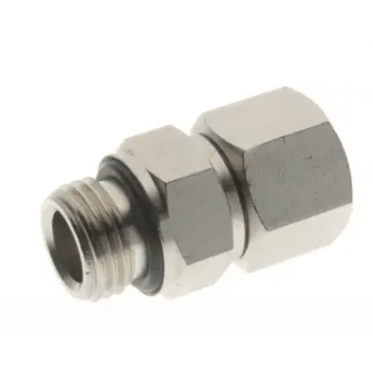 Przedłużka gwintowana obrotowa, redukcja obrotowa G 3/8 GZ - G 3/8 GW, mosiądz niklowany -zdjęcie numer 1