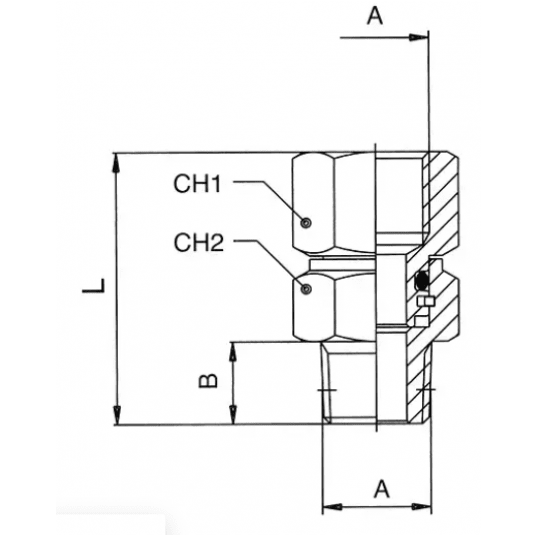 Przedłużka gwintowana obrotowa, redukcja obrotowa G 3/8 GZ - G 3/8 GW, mosiądz niklowany -zdjęcie numer 2