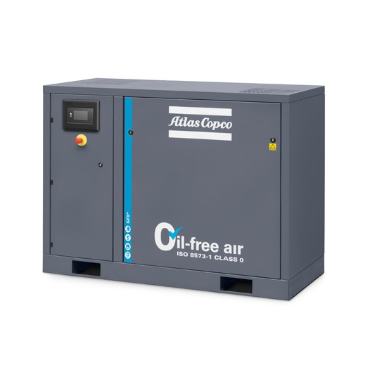 Sprężarka spiralna bezolejowa Atlas Copco SFD 11+-10 Pack — 11 kW, 10 bar -zdjęcie numer 1