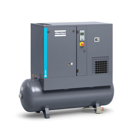 Sprężarka śrubowa Atlas Copco G4-8 FF TM — 4 kW, zbiornik 200 l, osuszacz, rozruch Y/D -zdjęcie numer 1