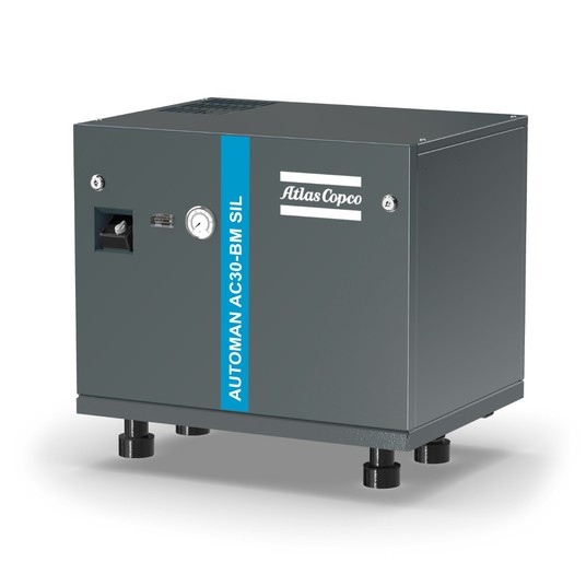 Sprężarka tłokowa Atlas Copco Automan AC31 — 2,2 kW, 11 bar, blok na ramie, wyciszona -zdjęcie numer 1