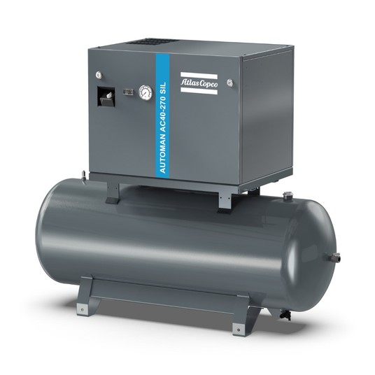 Sprężarka tłokowa Atlas Copco Automan AC40 — 3 kW, 11 bar, 270 l, wyciszona -zdjęcie numer 1