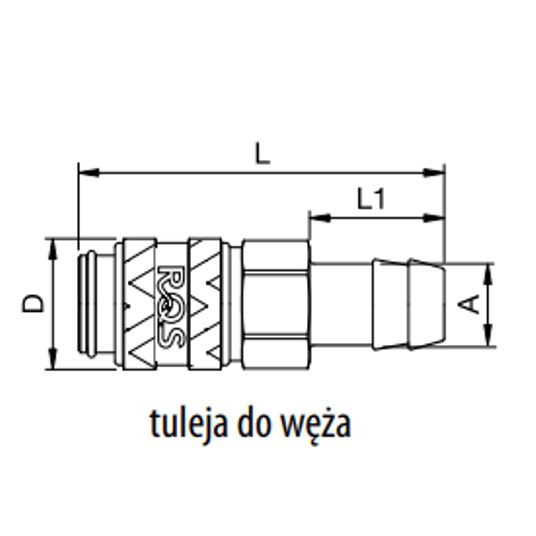 Szybkozłącze Rectus 21 DN 5, do węża Ø 10 mm, mosiądz 21KATF10MPX -zdjęcie numer 2