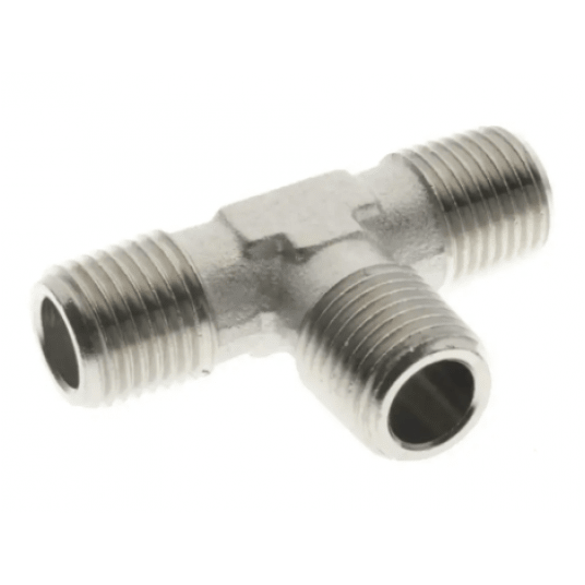 Trójnik gwintowany typu T ZZZ 3 x G 1/4 GZ, mosiądz niklowany -zdjęcie numer 1