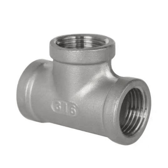 Trójnik nierdzewny gwintowany typu T WWW 3 x G 3/4 GW, stal 316 -zdjęcie numer 1