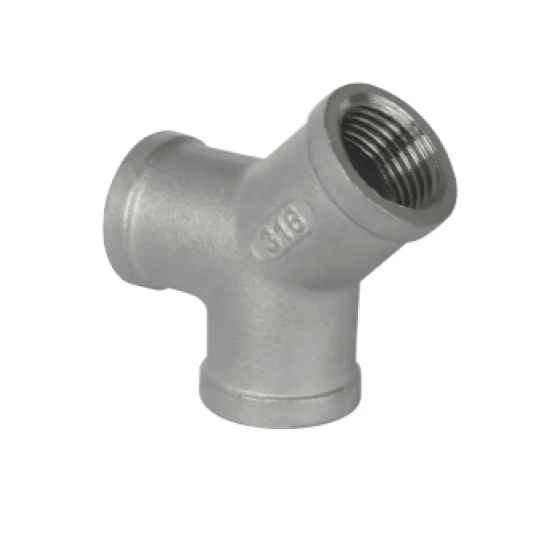 Trójnik nierdzewny gwintowany typu Y WWW 3 x G 1/2 GW, stal 316 -zdjęcie numer 1