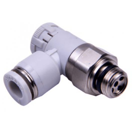 Zawór kątowy dławiąco-zwrotny na wlocie mini M5-4mm -zdjęcie numer 1