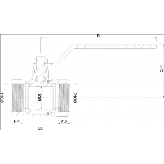 Zawór kulowy 2-częściowy stal nierdzewna 316 1/2" GW 64bar -zdjęcie numer 2