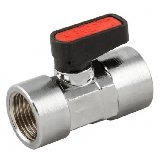 Zawór kulowy Ghilux mini R 3/8 GW/GW, PN20, gwintowany, mosiądz niklowany, PTFE /NBR -zdjęcie numer 1