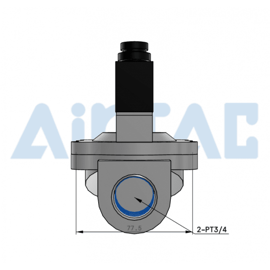 Zawór procesowy 2/2 NC 3/4" 12V DC 2V25020FG -zdjęcie numer 3