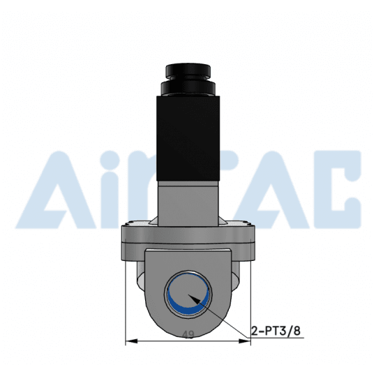 Zawór procesowy 2/2 NC 3/8" 12V DC 2V13010FG -zdjęcie numer 3