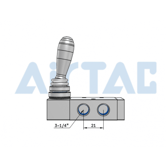 Zawór z dźwignią 5/2 monostabilny 1/4" 4H21008G -zdjęcie numer 3