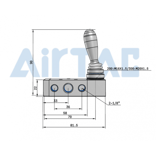 Zawór z dźwignią 5/2 monostabilny 1/4" 4H21008G -zdjęcie numer 3