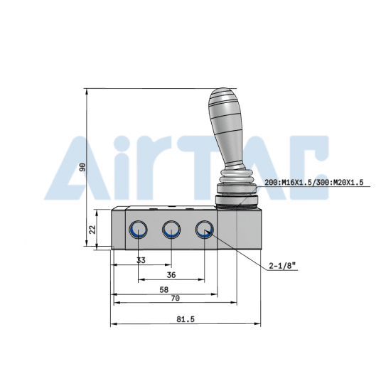 Zawór z dźwignią 5/2 monostabilny 1/8" 4H21006G -zdjęcie numer 3