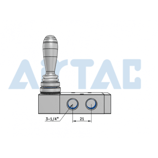 Zawór z dźwignią 5/3 bistabilny centralnie odpowietrzony 1/4" 4H230E08G -zdjęcie numer 3