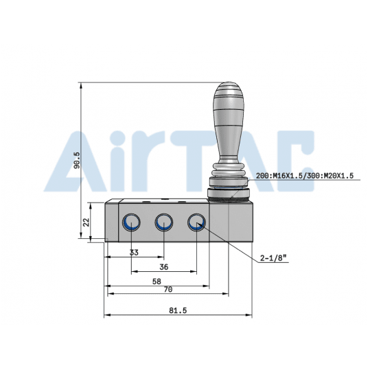 Zawór z dźwignią 5/3 bistabilny centralnie odpowietrzony 1/8" 4H230E06G -zdjęcie numer 3