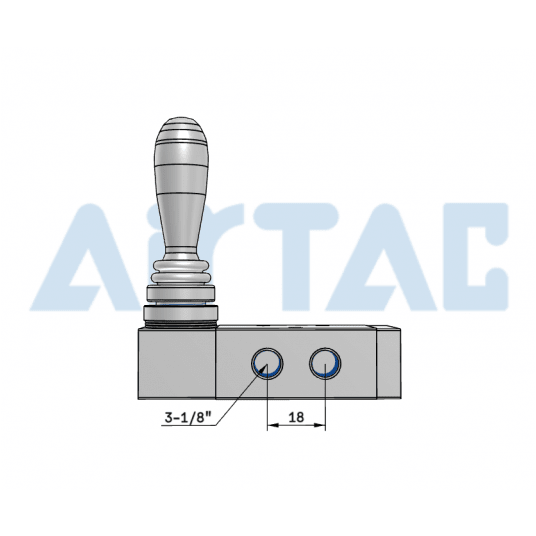 Zawór z dźwignią 5/3 bistabilny centralnie zamknięty 1/8" 4H230C06G -zdjęcie numer 3