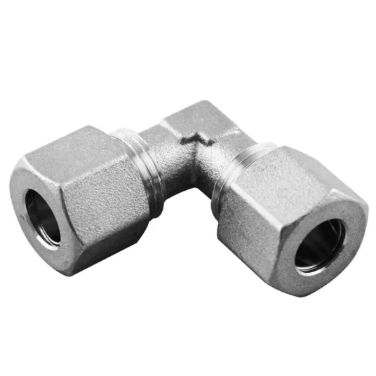 Złączka skręcana kątowa przelotowa do rur miedzianych 10 mm, mosiądz niklowany -zdjęcie numer 1