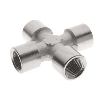 Czwórnik gwintowany WWWW 4 x G 1/4 GW, mosiądz niklowany