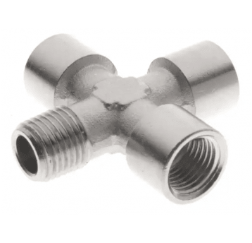 Czwórnik gwintowany ZWWW 3 x G 1/2 GW - G 1/2 GZ, mosiądz niklowany