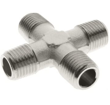 Czwórnik gwintowany ZZZZ 4 x G 1/2 GZ, mosiądz nikowany