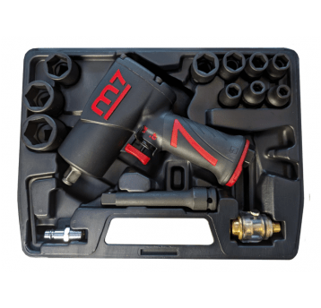 Klucz udarowy pneumatyczny w walizce z nasadkami 1/2" 1564Nm Mighty Seven M7 NC-4277QKIT