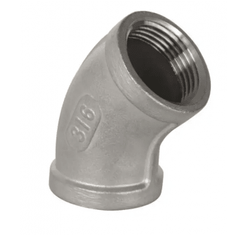 Kolanko gwintowane nierdzewne 45°, G 1/8 GW, stal 316