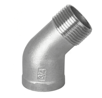 Kolanko gwintowane nierdzewne 45 stopni G 3/4 GW/GZ, stal 316