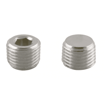 Korek gwintowany stożkowy mini R 1/4 GZ pod imbus, mosiądz niklowany