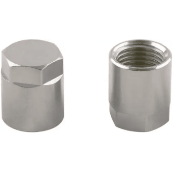 Korek gwintowany z nakrętką G 1/2 GW, mosiądz niklowany