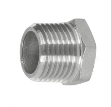 Korek nierdzewny gwintowany 6-kątny z nakrętką R 1 GZ, stal 316