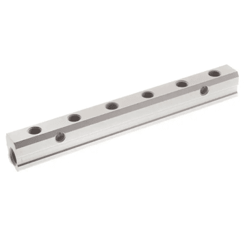 Listwa rozdzielająca gwintowana aluminiowa, kolektor 2 x G 1/2 GW - 6 x G 3/8 GW