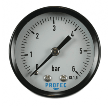 Manometr 50 mm GZ 0 - 4bar czarny typ suchy tylne 1/4"